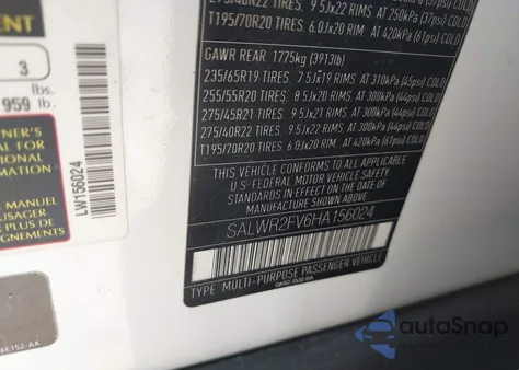 2017 Land Rover Range Rover Sport 3.0L V6 Supercharged Hse z USA, uszkodzony, nr VIN SALWR2FV6HA156024